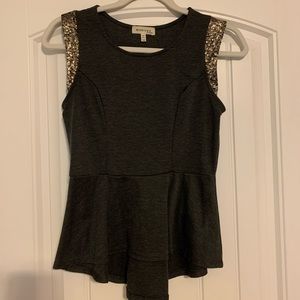 Grey peplum top